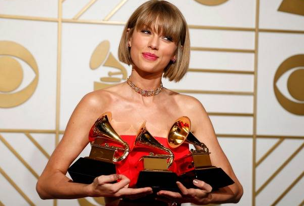 TAYLOR SWIFT TAKES A SWIPE AT KANYE WEST IN HER GRAMMYS ACCEPTANCE SPEECH