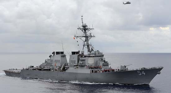 The US Navy guided-missile destroyer USS Curtis Wilbur sailed within 12 nautical miles of an island claimed by China on Jan. 30.- Reuters