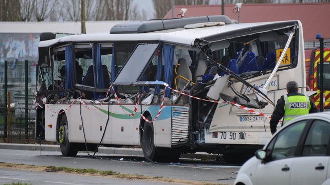 The bus was carrying about 17 people when it crashed near Rochefort