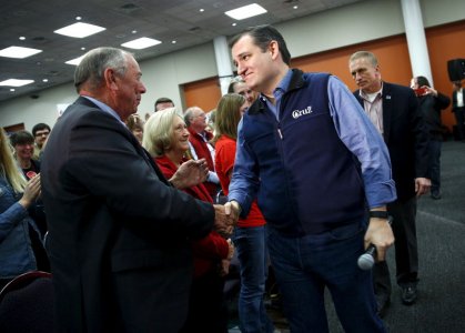 Ted Cruz greets supporters during a campaign event in Piedmont South Carolina