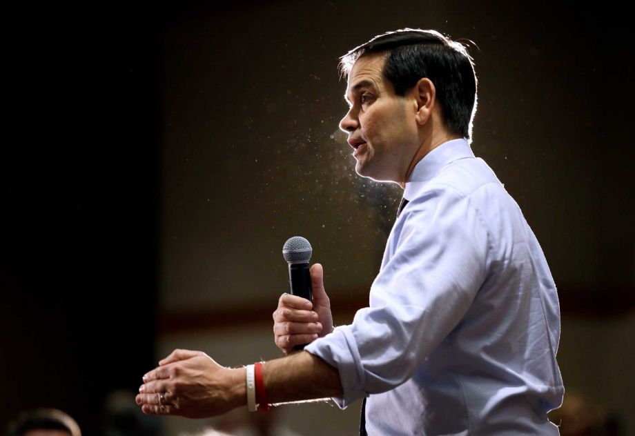 Republican presidential candidate Sen. Marco Rubio R-Fla. speaks during a campaign rally Sunday Jan. 31 2016 at the University of Northern Iowa in Cedar Falls Iowa