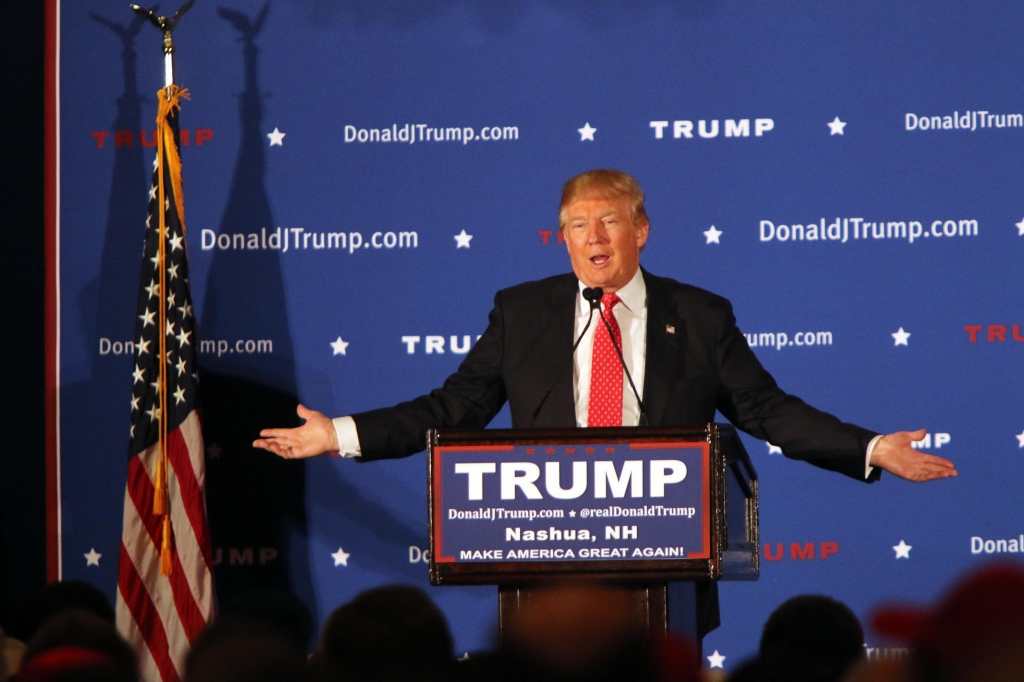 Trump at his rally in Nashua Friday