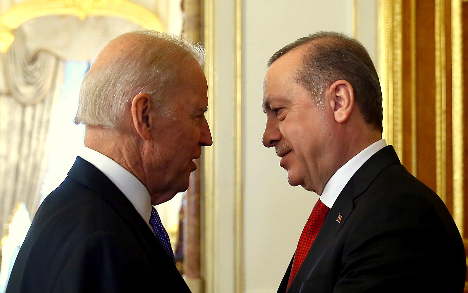 Turkish then Prime Minister Recep Tayyip Erdogan with Kurdish President Masoud Barzani during his visit to Erbil to inaugurate the international airport