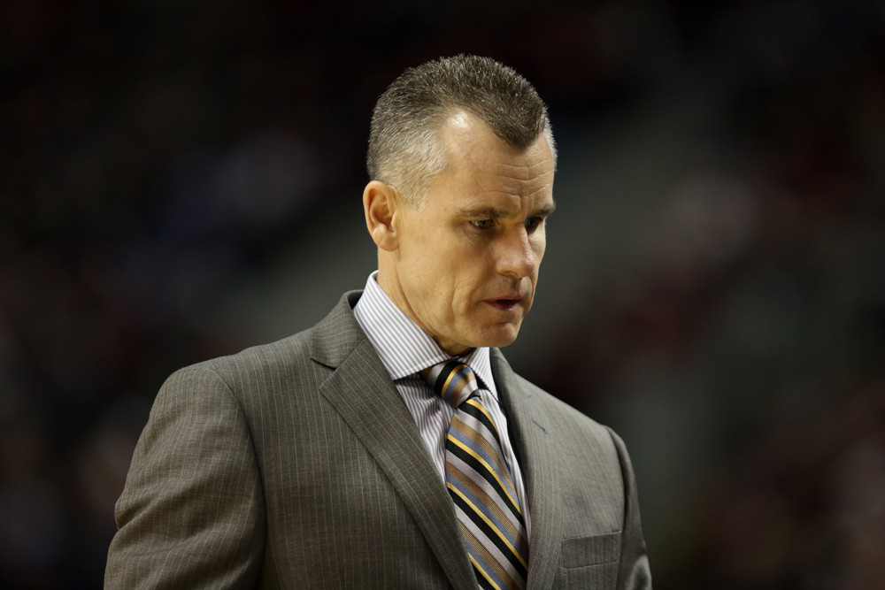 Jan. 10 2016- BILLY DONOVAN looks on. The Portland Trailblazers hosted the Oklahoma City Thunder at the Moda Center on Janurary 10 2016