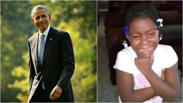 Obama Responds Girl Cried