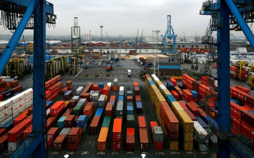 Container Ships Unload At Tilbury Port