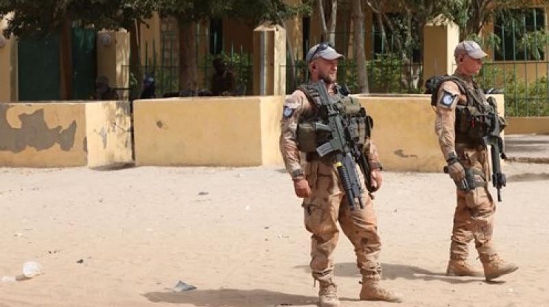 United Nation soldiers patrol in Timbuktu, Mali