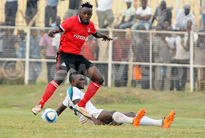 Vipers Kezironi Kizito leaves his marker for dead during the enthralling tie at Nakivubo