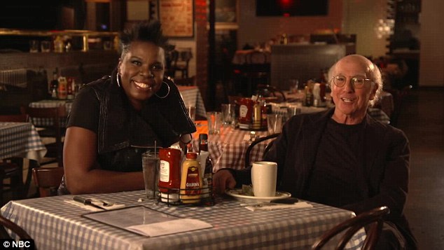 He's baaack Larry David was joined by SNL cast member Leslie Jones to help promote his guest hosting gig on NBC's sketch comedy series in a hilarious promo