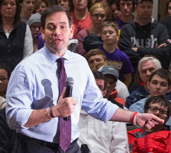 Marco Rubio at a town hall in Iowa on Sunday