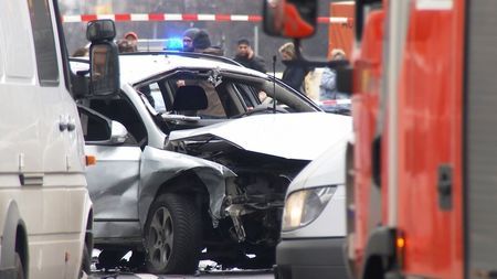 UK-GERMANY-BLAST-CAR:Berlin police say believe explosive device caused car to explode