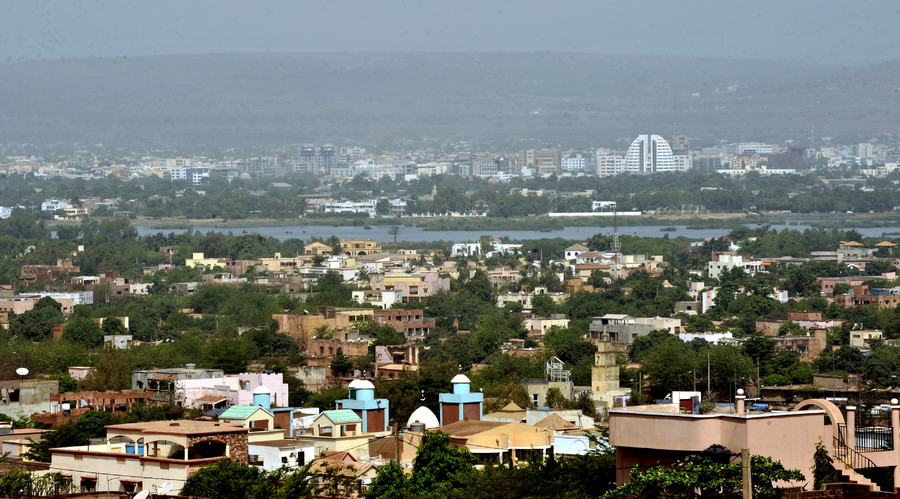 A general view shows the Niger River flowing thourgh the Malian capital Bamako