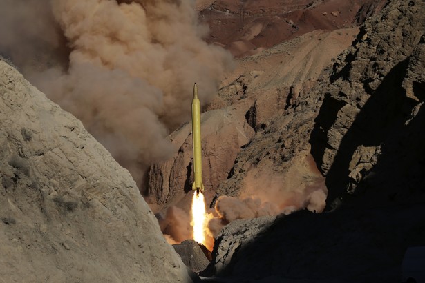 A long-range ballistic missile is fired by Iran's Revolutionary Guard                       AP