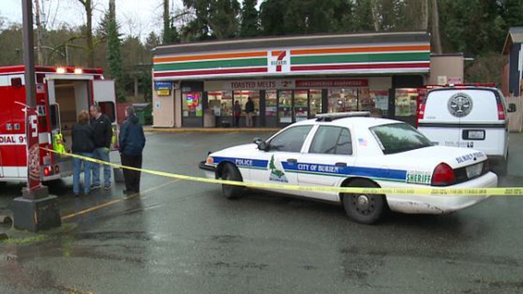 A masked attacker was fatally shot by a customer at a 7 Eleven in White Center Washington