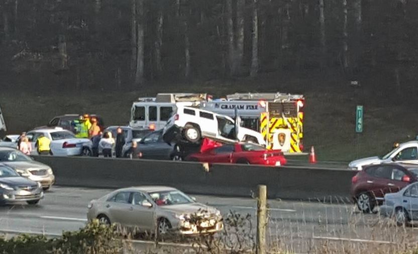 I-85/I-40 reopens in NC after dozens of vehicles crash