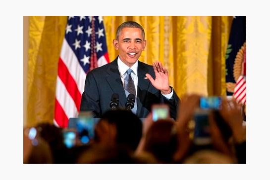 President Barack Obama speaks during a reception for Women’s History Month in the East Room of the White House in Washington Wednesday