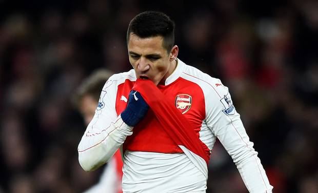 Alexis Sanchez reacting to the loss to Swansea