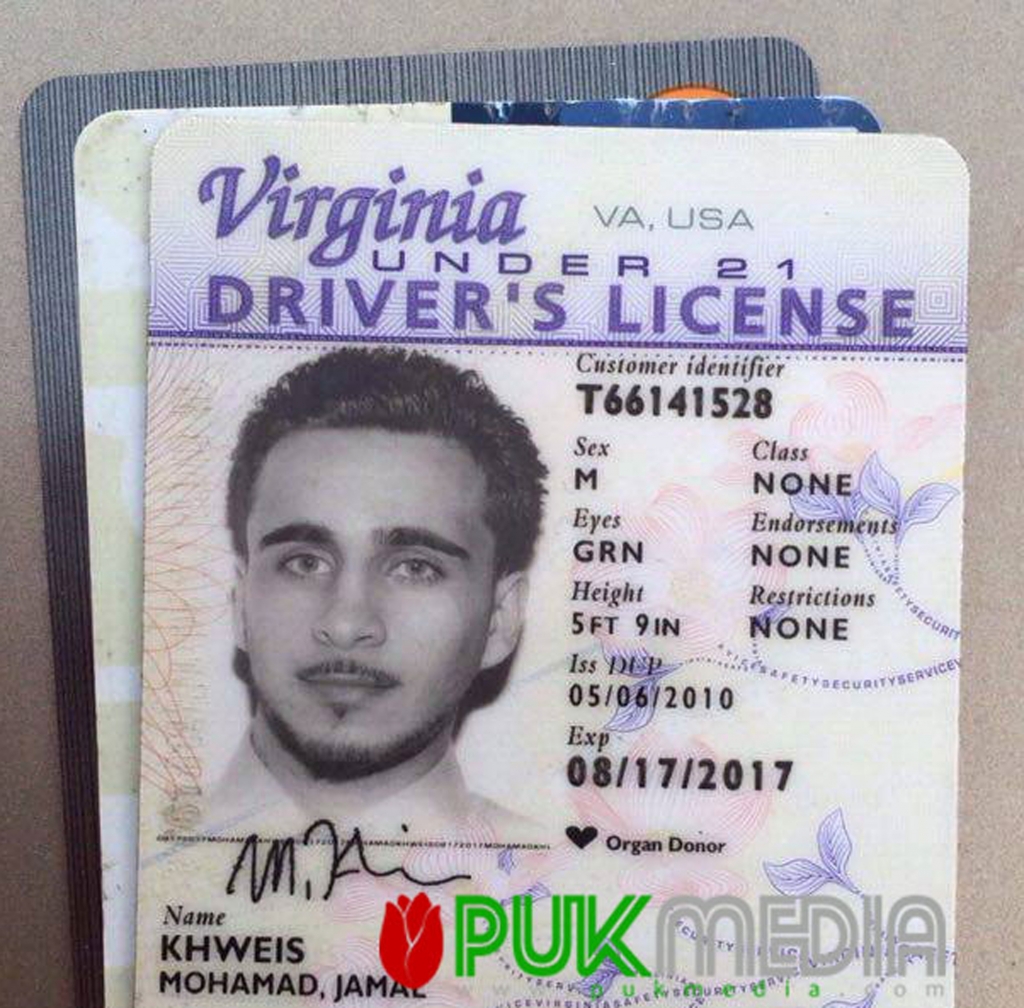 PUK shows the Virginia driver