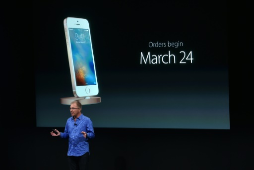 AFP  Josh Edelson. Apple Vice President of Product Marketing Gregory Joswiak introduces the new iPhone SE during a media event at Apple headquarters in Cupertino California