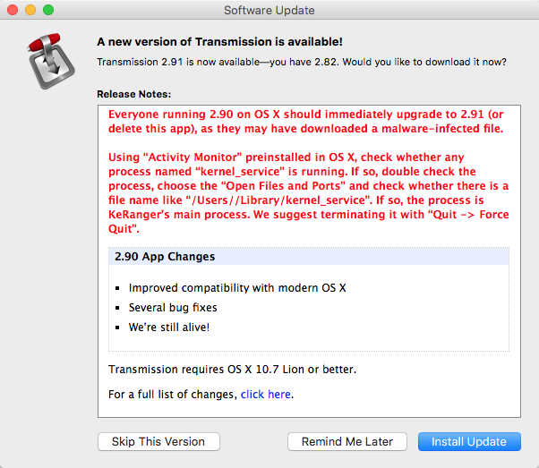 First Mac Ransomware Found in Transmission BitTorrent Client