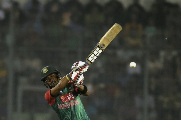 Bangladesh cricketer Sabbir Rahman plays a shot during the match between Bangladesh and Sri Lanka at the Asia Cup T20 cricket tournament in Dhaka on Februar