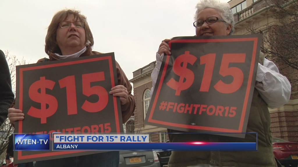 Healthcare workers rally in support of $15 minimum wage