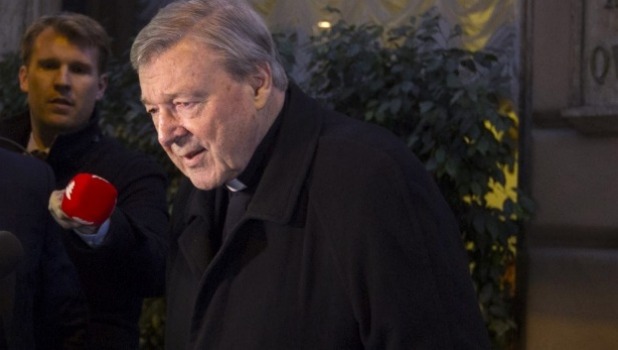 Cardinal George Pell leaves the Quirinale hotel in Rome after another day of speaking to the Royal Commission into