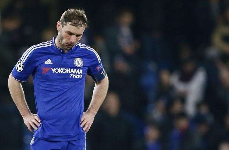 Football Soccer- Chelsea v Paris St Germain- UEFA Champions League Round of 16 Second Leg- Stamford Bridge London England- 9/3/16 Chelsea's Branislav Ivanovic looks dejected at the end of the match Reuters  Stefan Wermuth Livepic