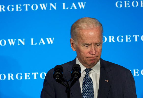 Vice President Joe Biden speaks about the Supreme Court vacancy and confirmation process at the Georgetown University Law Center in Washington DC