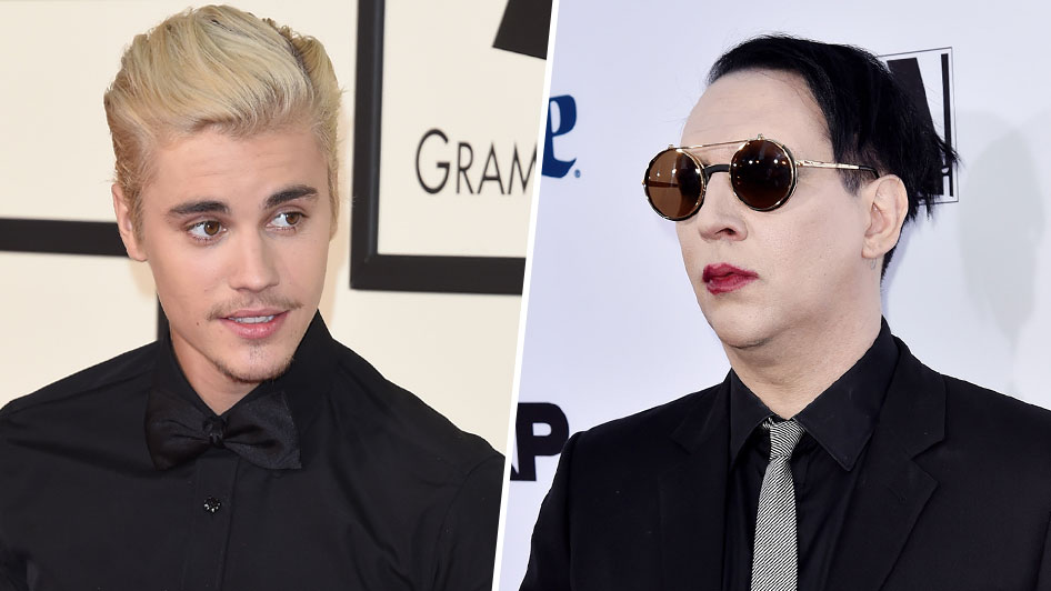 Marilyn Manson stirs up beef with 'douche' Bieber via tshirt selfie