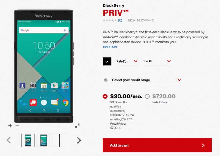 BlackBerry Priv arrives at Verizon