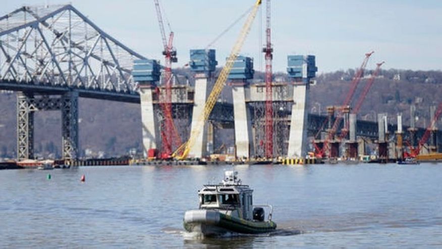 Site of a fatal collision in the water near the Tappan Zee Bridge in New York