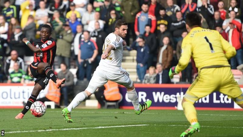 Bournemouth Pip Swansea City In Five Goal Thriller      
           George Obi     12 Mar 2016     Foreign Headlines