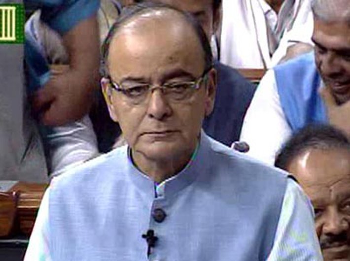 Finance minister Arun Jaitley presenting budget in Lok Sabha