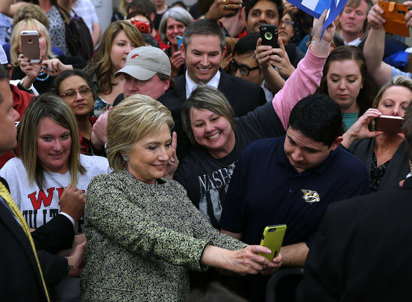 Hillary Clinton greets backers at Meharry Medical College in Nashville. Tennessee is a Super Tuesday state