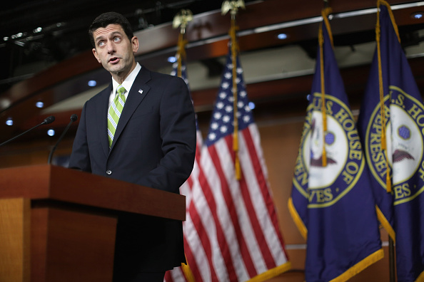 WASHINGTON DC- NOVEMBER 19 Speaker of the House Paul Ryan holds his weekly news conference at the U.S. Capitol Visitors Center