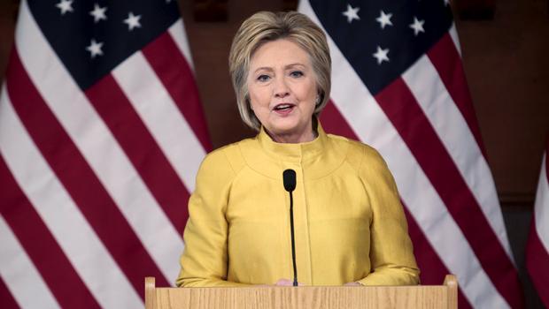 Democratic candidate Hillary Clinton delivers a counter terrorism speech at Stanford University in Stanford California