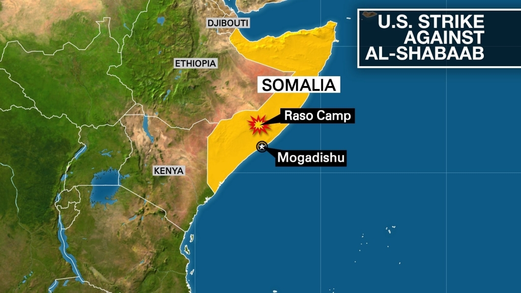 In a move to stop what the U.S. military said was an imminent threat against U.S. troops and African peacekeeping forces in Somalia a U.S. strike in Somalia killed as many as 150 suspected Al Shabaab fighters the Pentagon said Monday