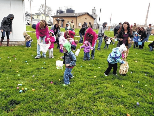 Despite a bit of rain children came out to the Meigs County Library in Racine for their annual Easter Egg Hunt last Saturday