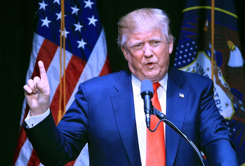 Donald Trump speaks at a campaign rally Friday in Salt Lake City