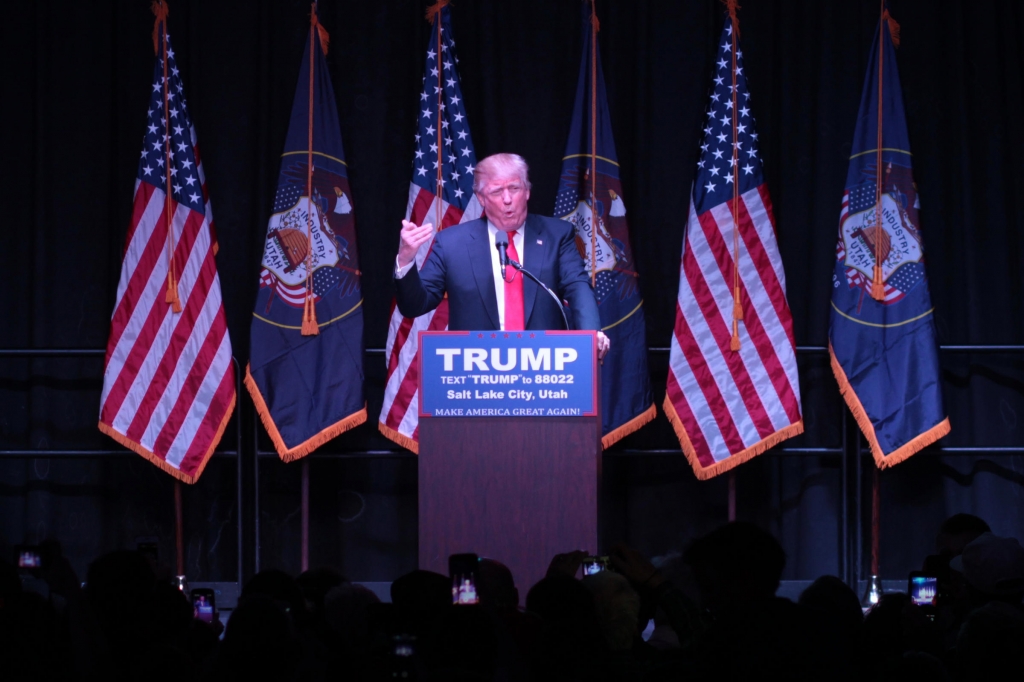 Donald Trump speaks in Salt Lake City