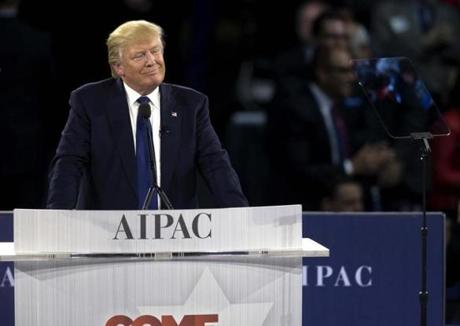 Donald Trump addressed the American Israel Public Affairs Committee in Washington