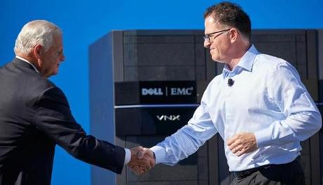 EMC		EMC Chief Executive Joe Tucci and Michael Dell