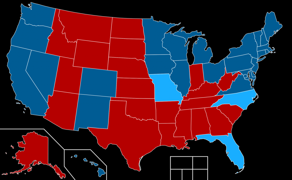 Electoral map of Cruz versus Clinton and versus Sanders.     Ole J. Forsberg