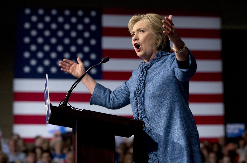 Democratic presidential candidate Hillary Clinton speaks during an election night event at the Palm Beach County Convention Center in West Palm Beach Fla. Clinton spent much of a 72-hour time frame last week cle