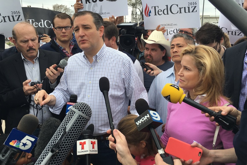 GOP presidential candidate Ted Cruz spoke to reporters