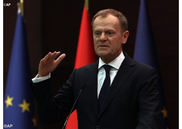 European Council President Donald Tusk in Ankara- AP