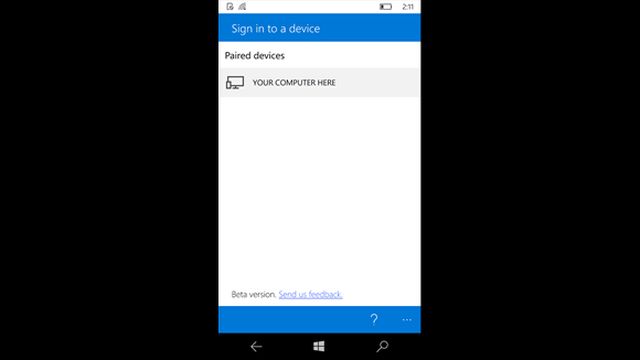 Microsoft Phone Sign-in Beta Windows 10 app