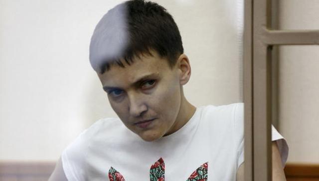 Former Ukrainian army pilot Nadezhda Savchenko during a court hearing in the southern Russia’s Donetsk in Rostov region on Wednesday