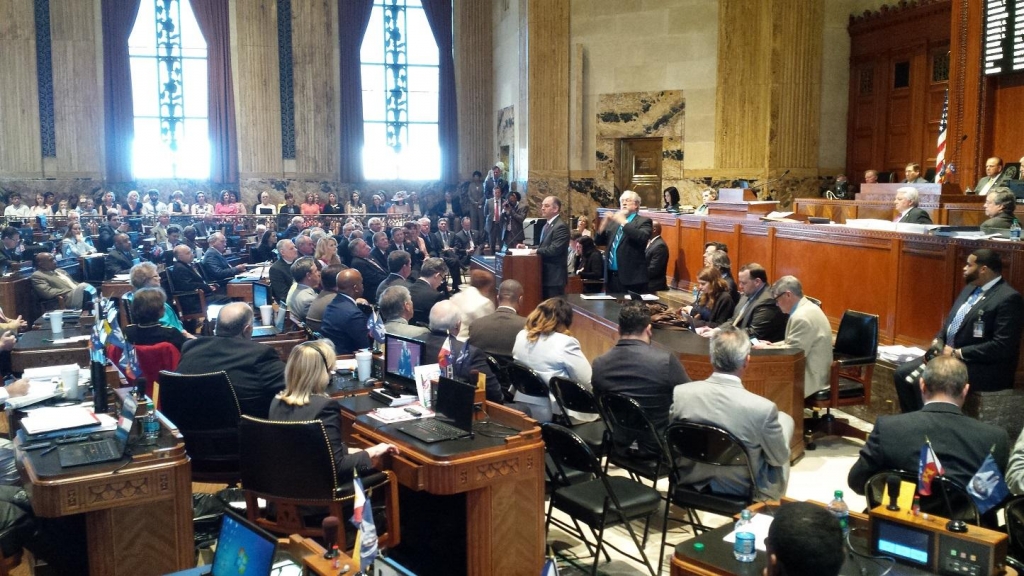 Gov. John Bel Edwards addressing the legislature